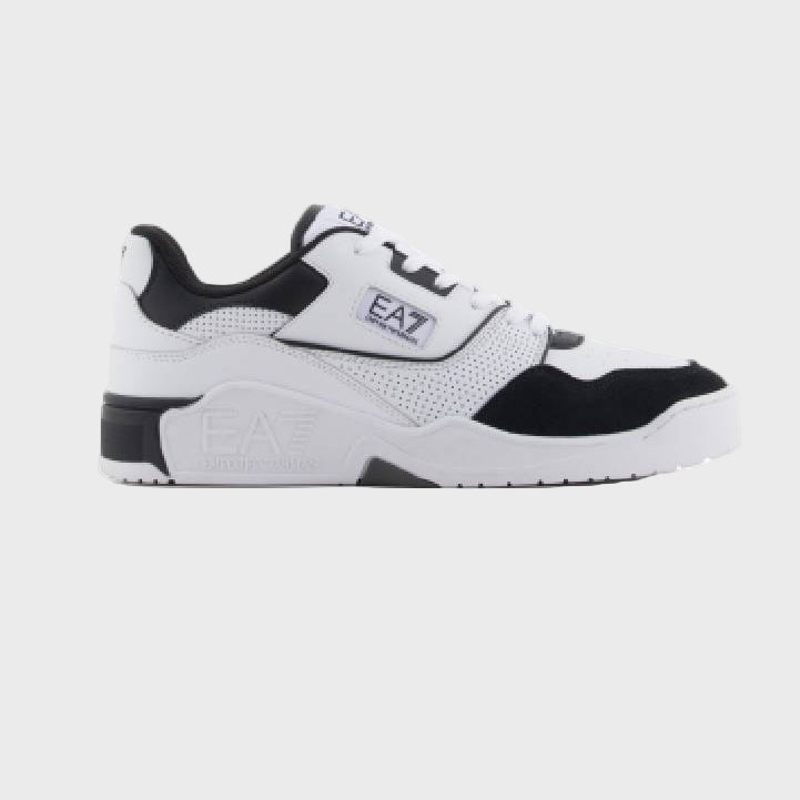 EA7 EMPORIO ARMANI X8X187 WOVEN TRAINER WHITE & BLACK