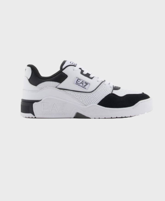 EA7 EMPORIO ARMANI X8X187 WOVEN TRAINER WHITE & BLACK