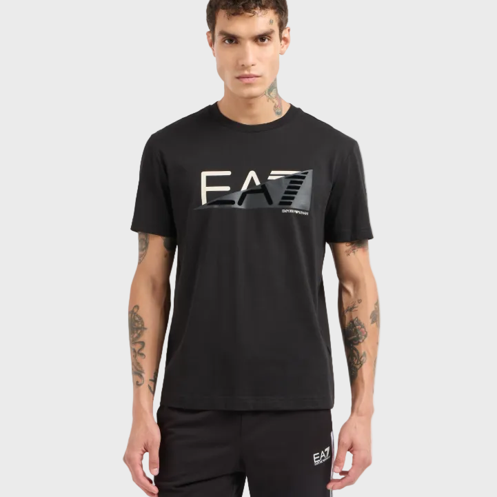EA7 Emporio Armani 7M000002 Graphic Series Cotton Crew-Neck T-Shirt - Black