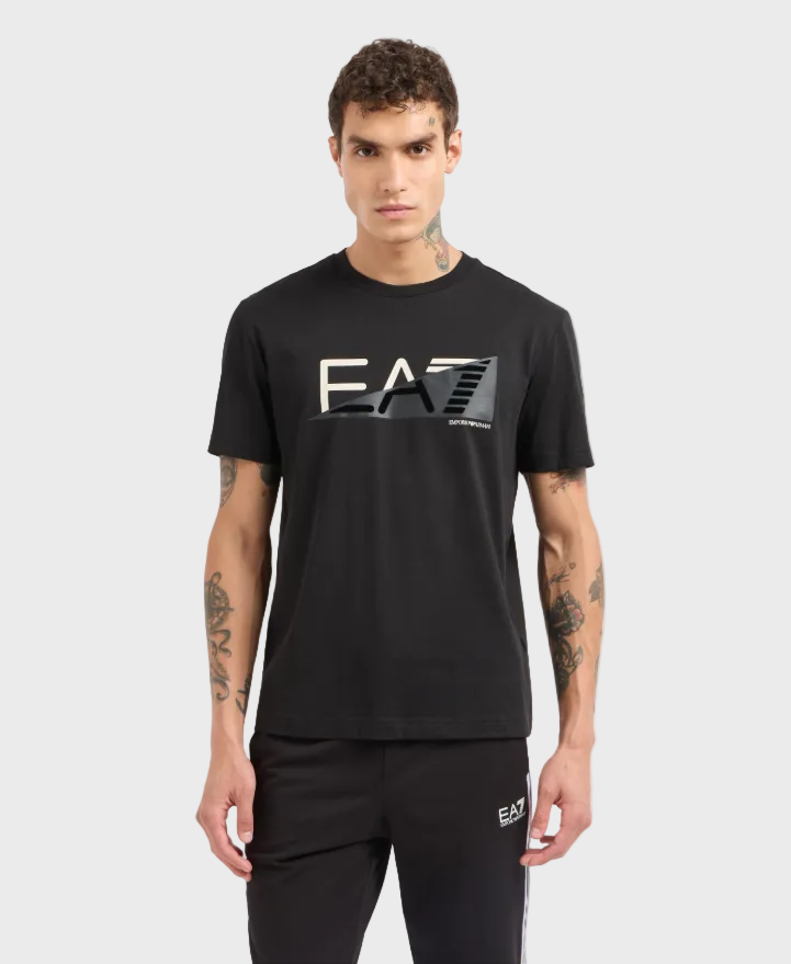 EA7 Emporio Armani 7M000002 Graphic Series Cotton Crew-Neck T-Shirt - Black