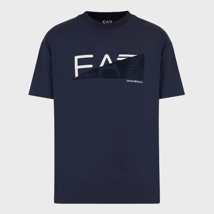 EA7 Emporio Armani 7M000002 Graphic Series Cotton Crew-Neck T-Shirt - Navy Blue