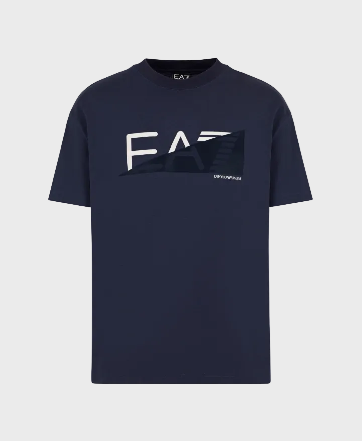 EA7 Emporio Armani 7M000002 Graphic Series Cotton Crew-Neck T-Shirt - Navy Blue