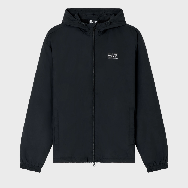 EA7 Emporio Armani 7M000790 Core Identity Nylon Hooded Sweatshirt - Black