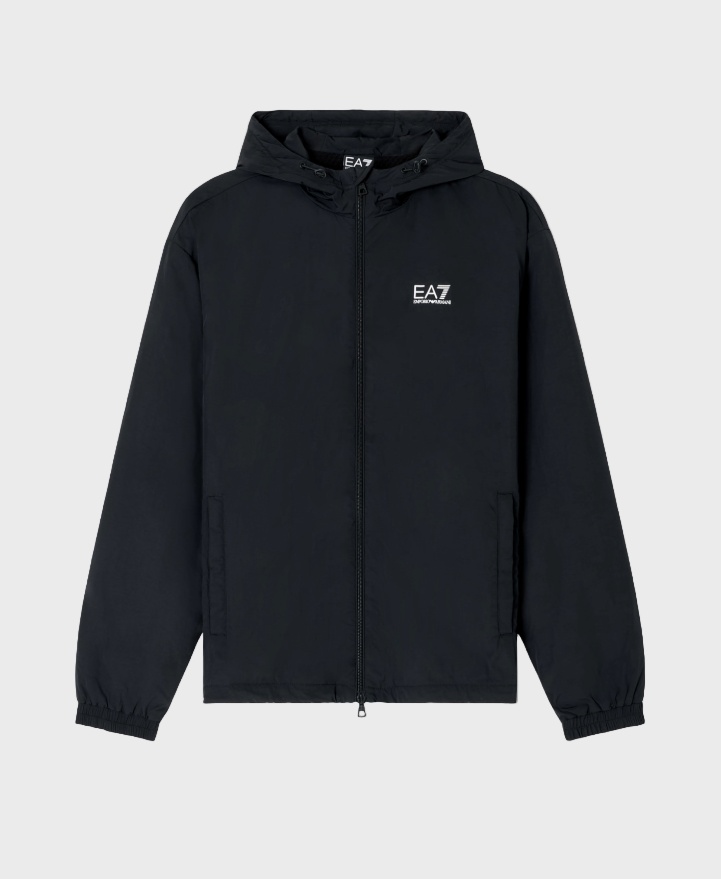 EA7 Emporio Armani 7M000790 Core Identity Nylon Hooded Sweatshirt - Black