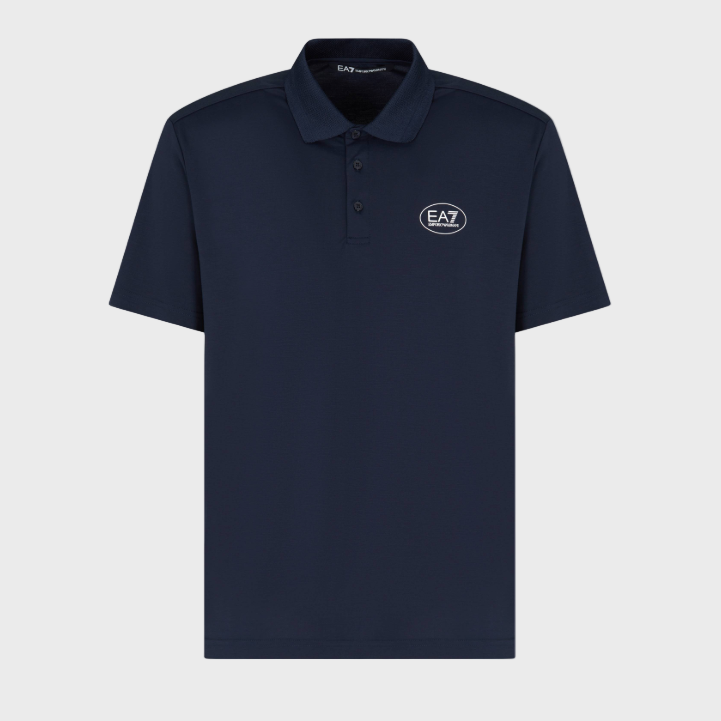 EA7 Emporio Armani 7M000845 Tennis Club Viscose-Blend Jersey Polo Shirt - White