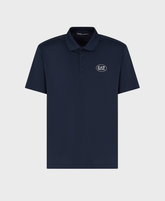 EA7 Emporio Armani 7M000845 Tennis Club Viscose-Blend Jersey Polo Shirt - White