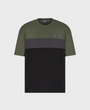 EA7 Emporio Armani 7M000935 Athletic Colour Block Cotton-Blend Crew-Neck T-Shirt - Green