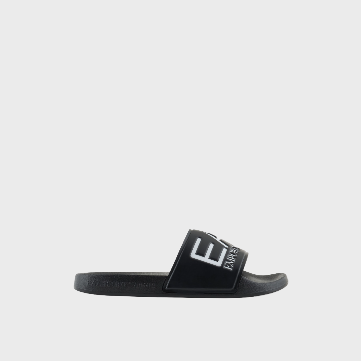 EA7 Emporio Armani 7X000108 Slides With Oversized Logo - Black