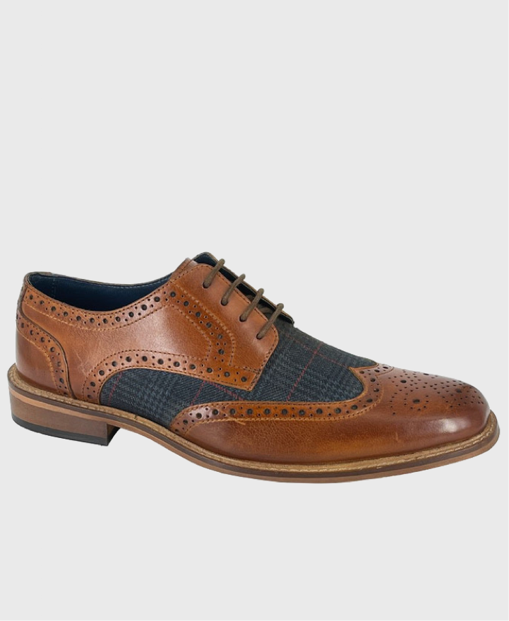 Roamers M408BT Oxford Brogue Shoes Tan