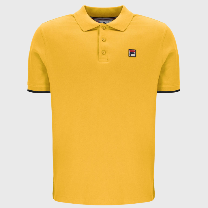 Fila Tipped Rib Basic Polo Shirt Amber Yellow