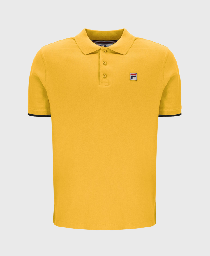 Fila Tipped Rib Basic Polo Shirt Amber Yellow