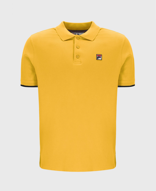 Fila Tipped Rib Basic Polo Shirt Amber Yellow