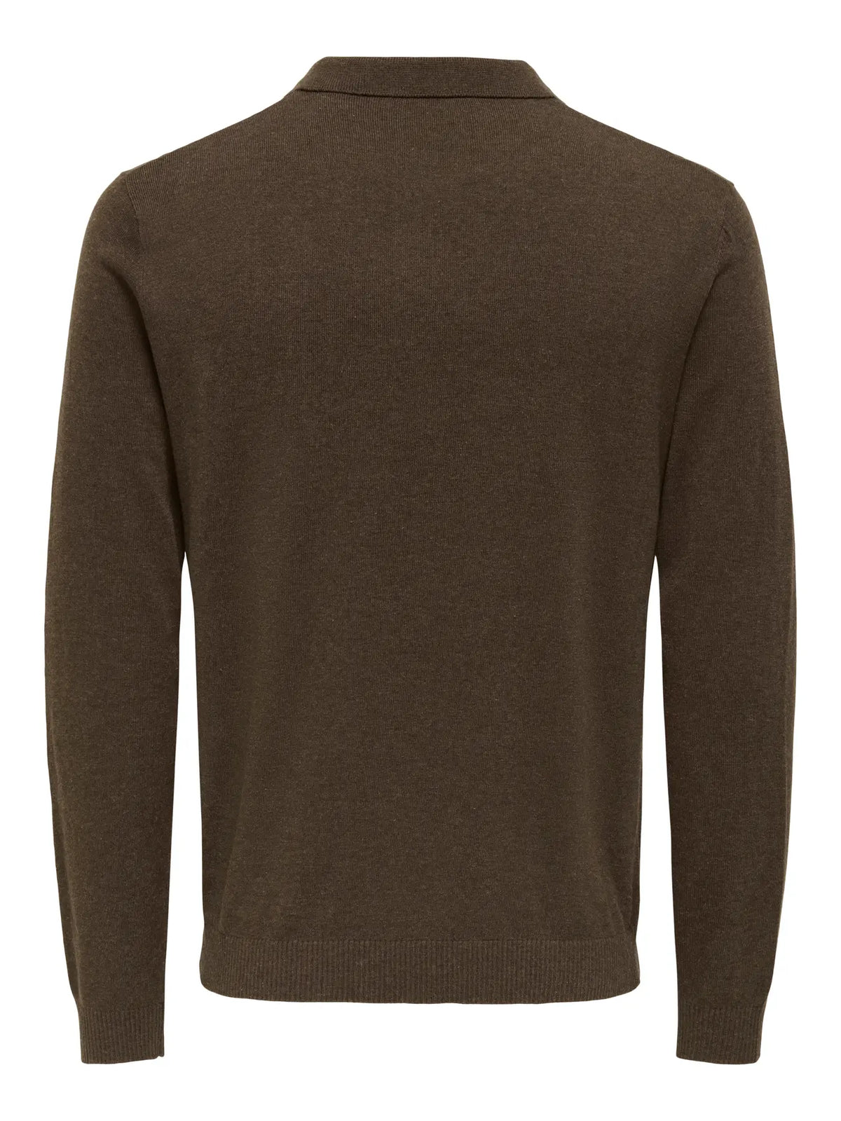 Only & Sons Loui Knitted LS Polo - Oatmeal/Melange