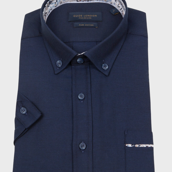 Guide London HS2798 Short Sleeve Shirt Navy