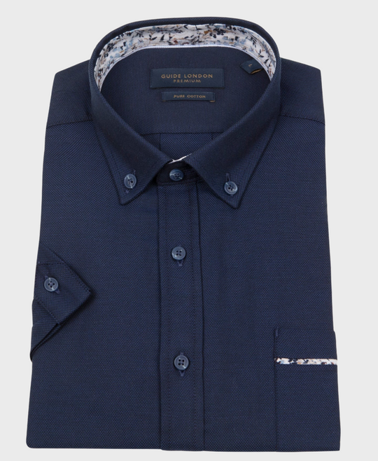 Guide London HS2798 Short Sleeve Shirt Navy