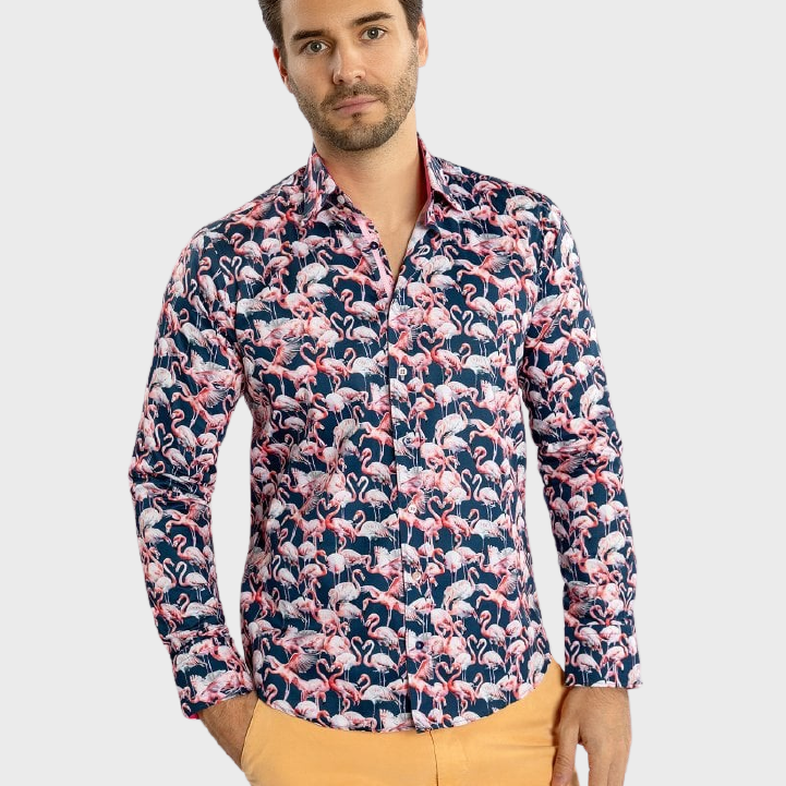 Claudio Lugli CP6944 Flamingo Shirt Navy