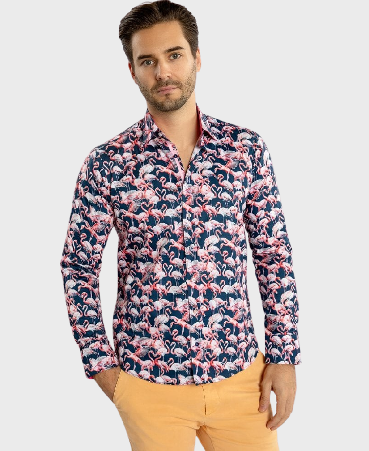 Claudio Lugli CP6944 Flamingo Shirt Navy