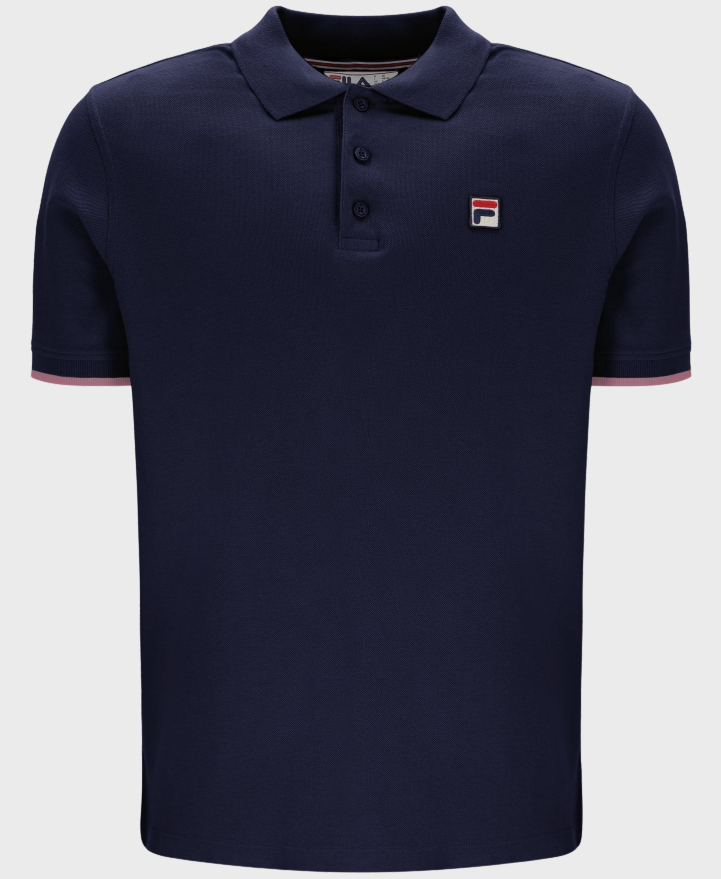 Fila Tipped Rib Polo Shirt Fila Navy/Foxglove
