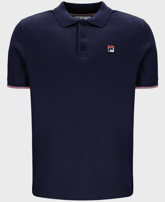 Fila Tipped Rib Polo Shirt Fila Navy/Foxglove