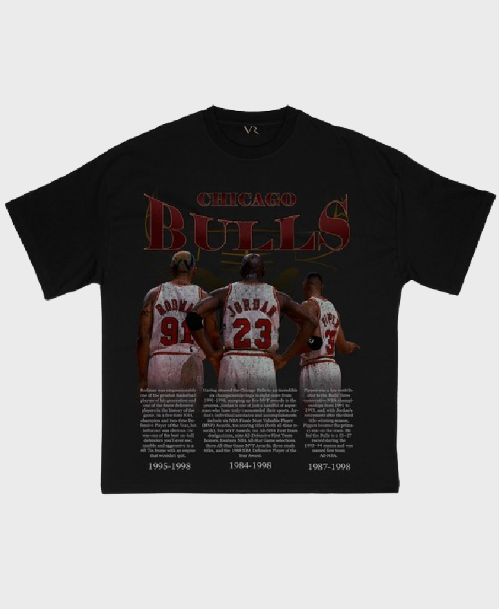 Vinage Roots Bulls T-shirt Black