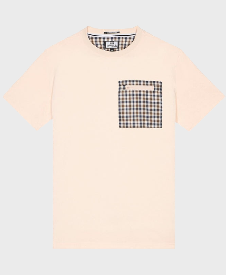 Weekend Offender Gorman House Check Pocket T-Shirt Alabaster