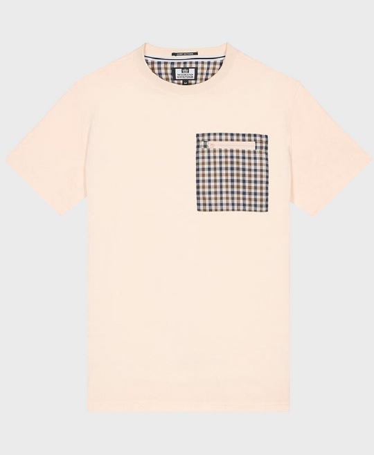 Weekend Offender Gorman House Check Pocket T-Shirt Alabaster