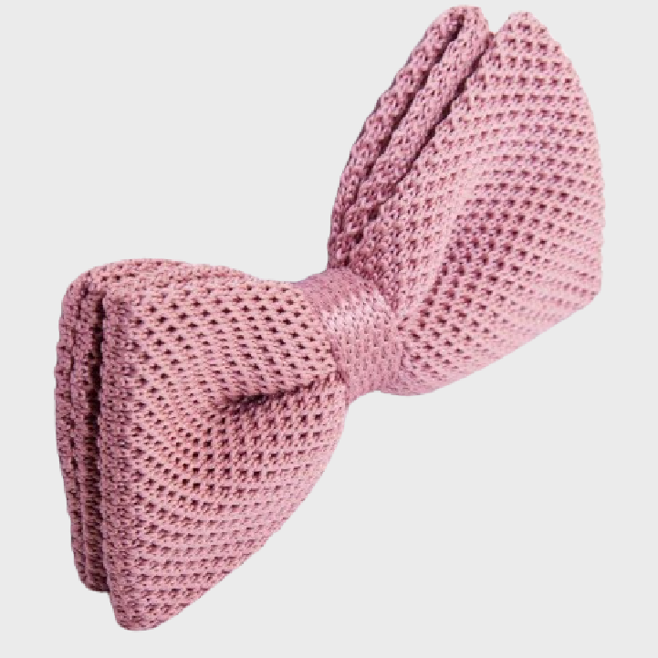 Marc Darcy Knitted Bow Tie Blush Pink