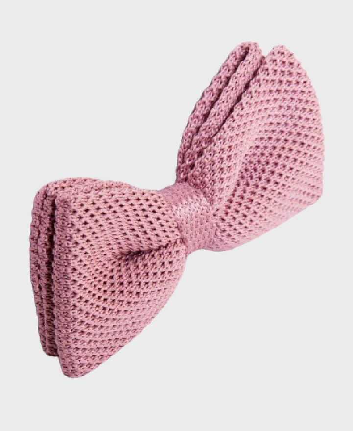 Marc Darcy Knitted Bow Tie Blush Pink