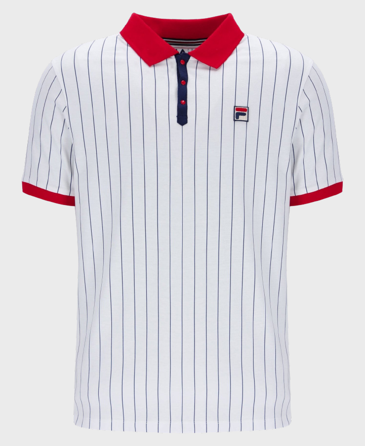Fila Lm1839at BB1 Polo Shirt 104 White/Red/Navy