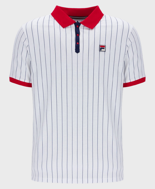Fila Lm1839at BB1 Polo Shirt 104 White/Red/Navy
