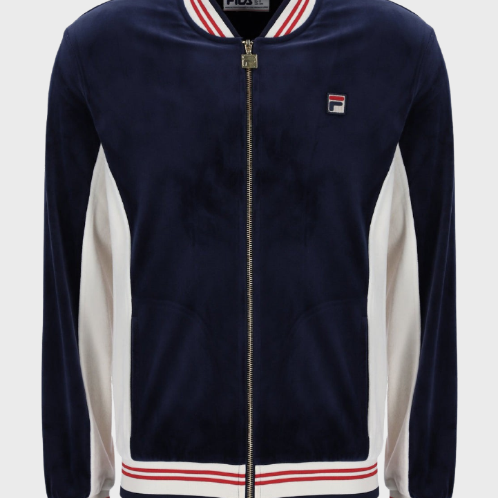 Fila Miguel Velour Track Top 411 Fila Navy/Gardenia/Fila Red