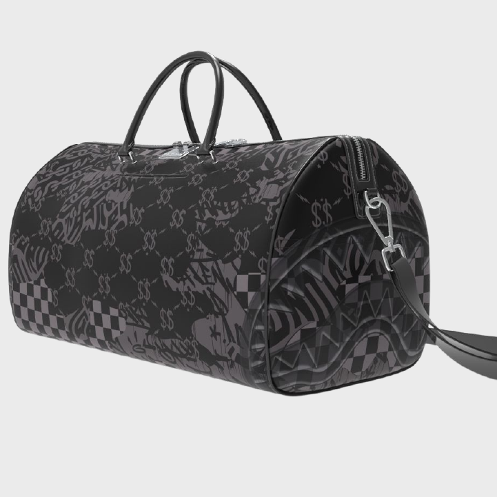 Sprayground D7499 3AM Check Emperor Duffle Bag Black/Charcoal
