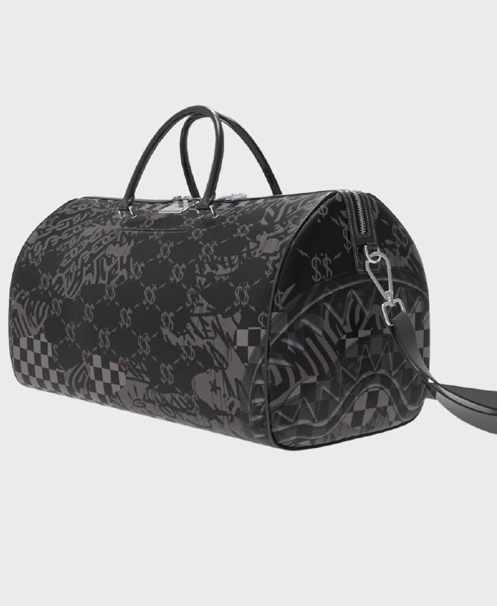 Sprayground D7499 3AM Check Emperor Duffle Bag Black/Charcoal