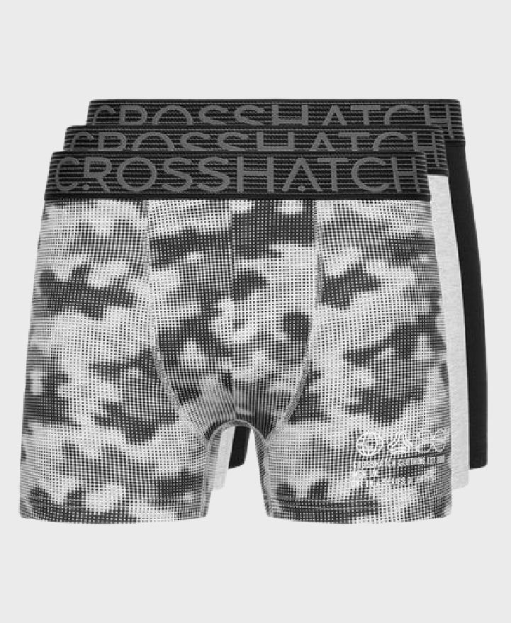 Crosshatch Guillemot 3PK Boxer Short Grey Marl