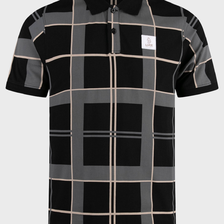 Luke 1977 M741452 Hadrians Polo T-shirt Black & Ecru