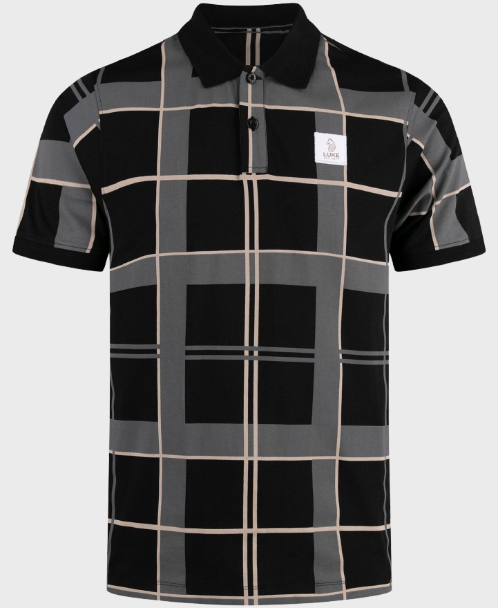 Luke 1977 M741452 Hadrians Polo T-shirt Black & Ecru