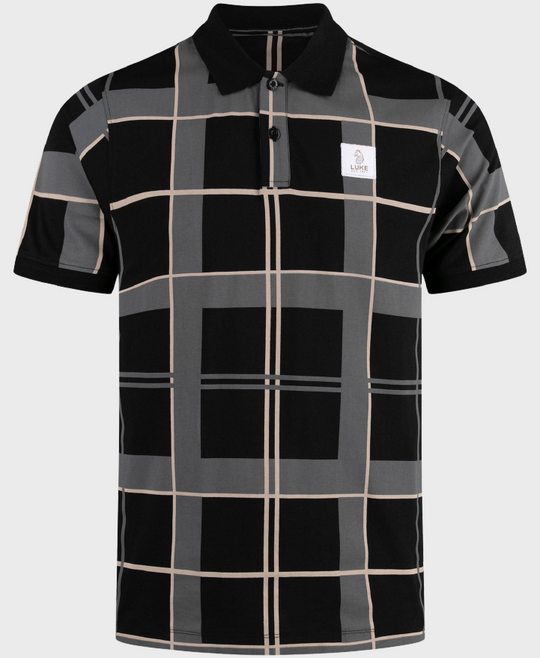 Luke 1977 M741452 Hadrians Polo T-shirt Black & Ecru