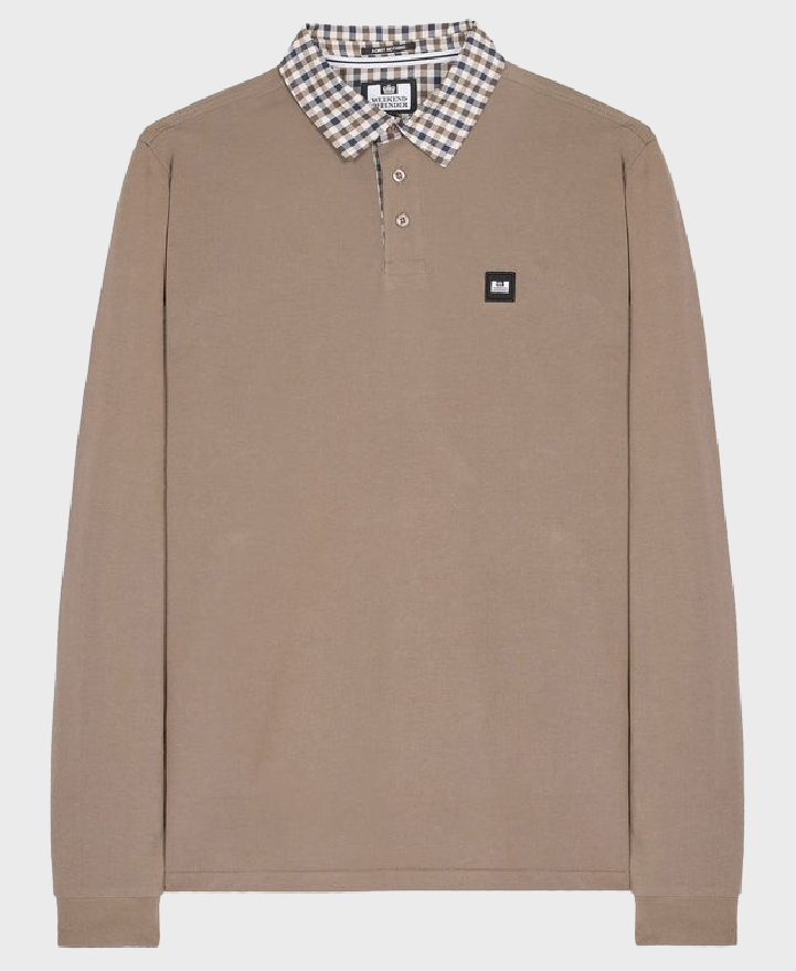 Weekend Offender Walker L/S Polo Mocha/Midhousecheck