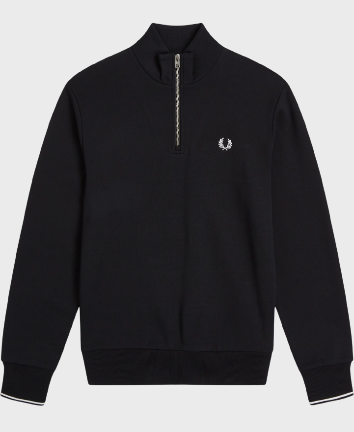 Fred Perry M3574 Half Zip Sweatshirt 102 Black