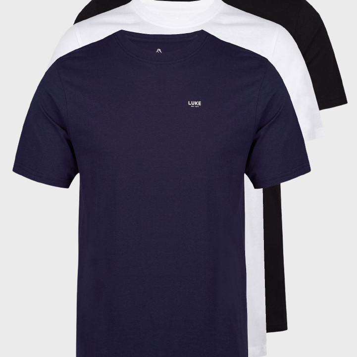 Luke 1977 M780153 3PK Magic T-shirts Navy/White/Black