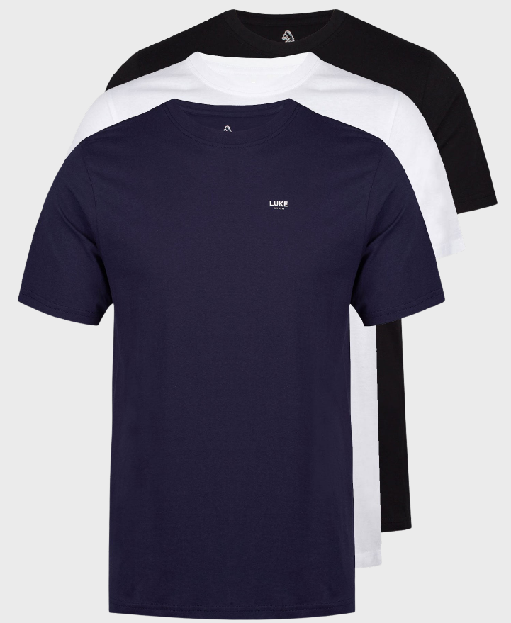 Luke 1977 M780153 3PK Magic T-shirts Navy/White/Black
