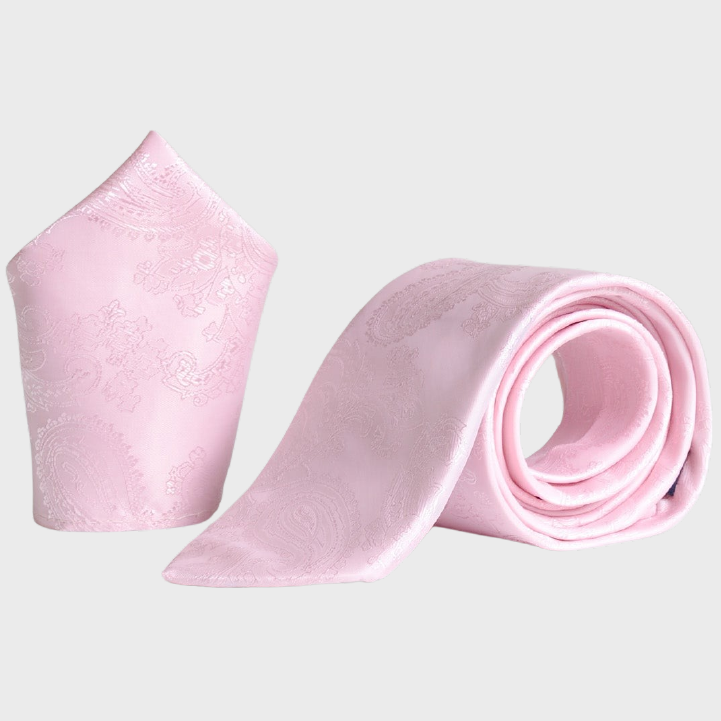 Marc Darcy Paisley Tie Set Light Pink