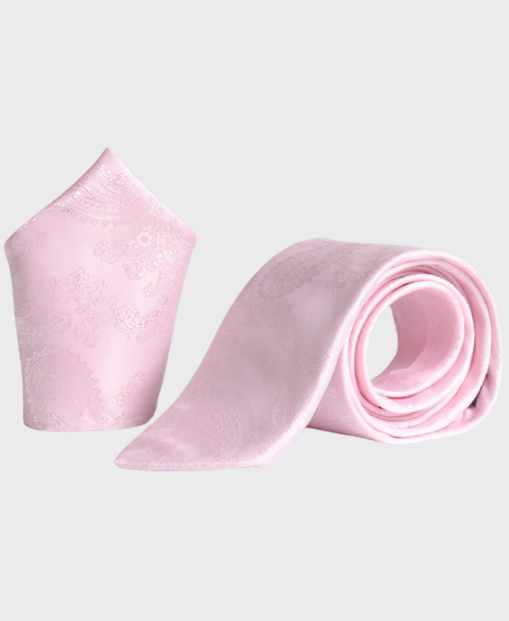 Marc Darcy Paisley Tie Set Light Pink