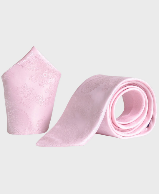 Marc Darcy Paisley Tie Set Light Pink