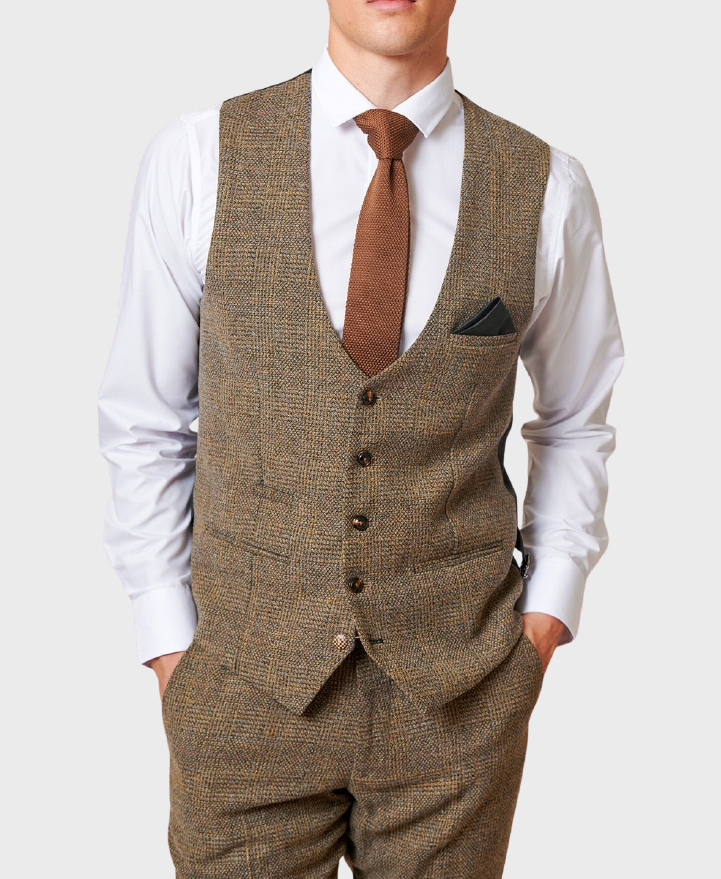 Marc Darcy Kris Waistcoat Tan