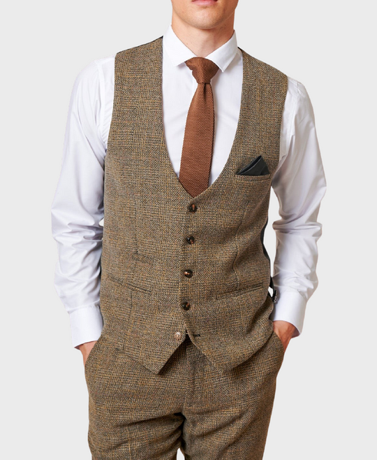 Marc Darcy Kris Waistcoat Tan