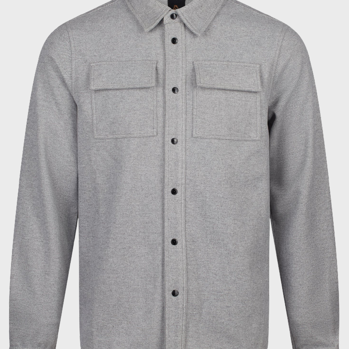 Luke 1977 M780950 Ettrick Overshirt Mid Marl Grey