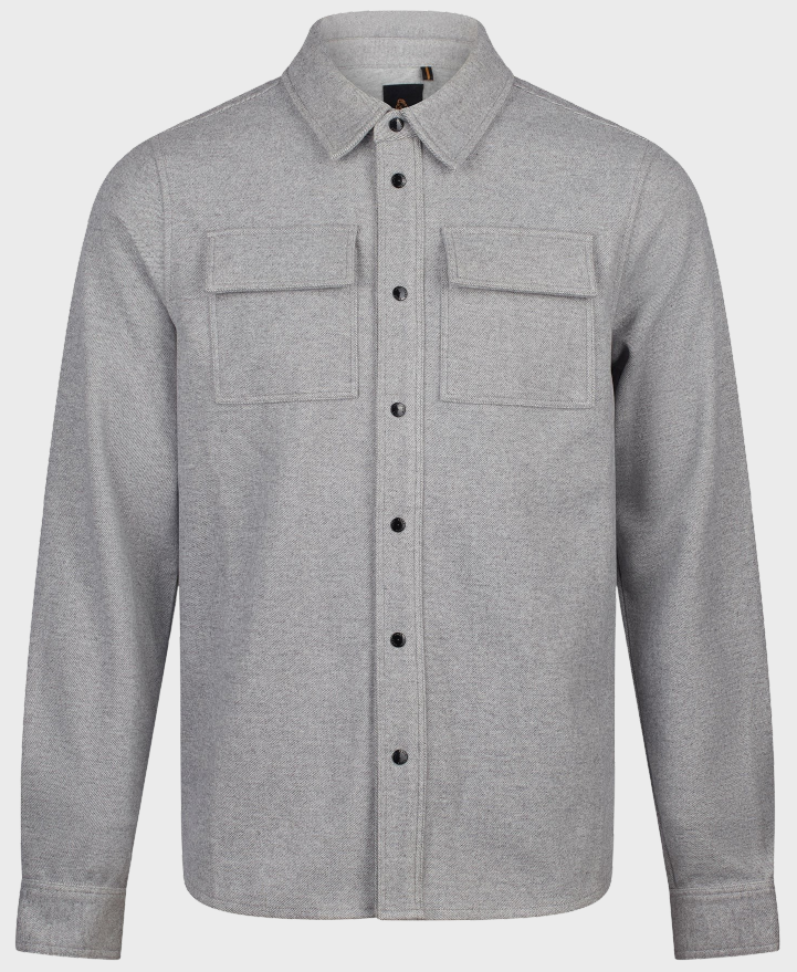 Luke 1977 M780950 Ettrick Overshirt Mid Marl Grey