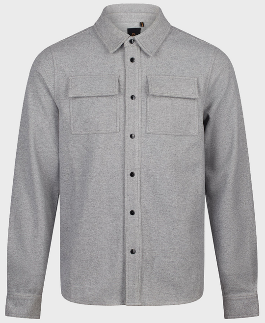 Luke 1977 M780950 Ettrick Overshirt Mid Marl Grey