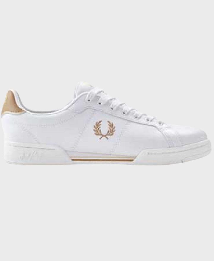 Fred Perry B6311 B722 Leather Trainers U67 White/Warmstone